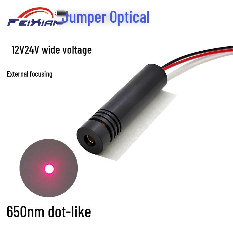 12x50mm 650nm 5mW Red Laser Module with 12V-24V Wide Voltage & Adjustable Focus for Marking Machines