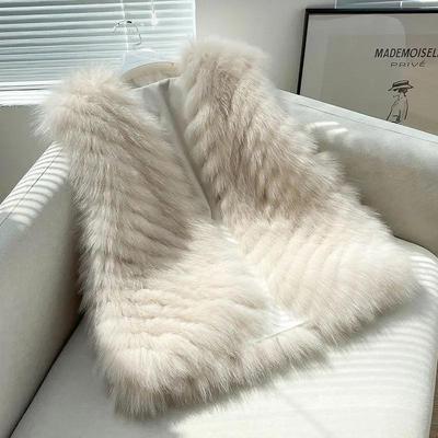 Women's Plush Vest Winter Fall Fur Waistcoat Sleeveless Sherpa Jacket Fashion Sexy Shealing Gilet