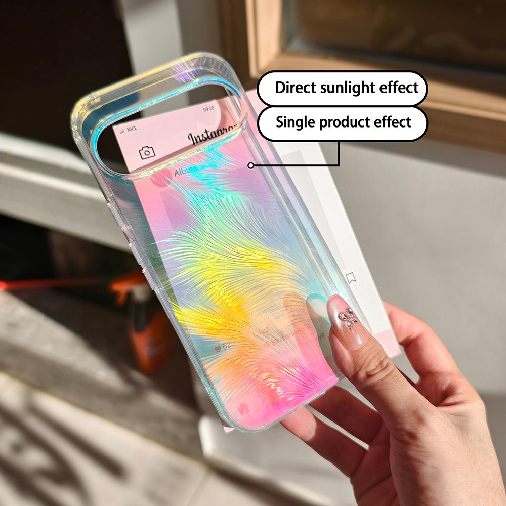 Luxury Laser Gradient Color Translucent Case For Google Pixel 10A 9 Pro XL 9A Magnetic Charging Shockproof Bumper Protect Cover.