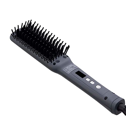 SALONIA Straight Heat Brush Slim Hair Brush (Compatible with International Markets) SL-012GRS Gray [Amazon.co.jp Exclusive]