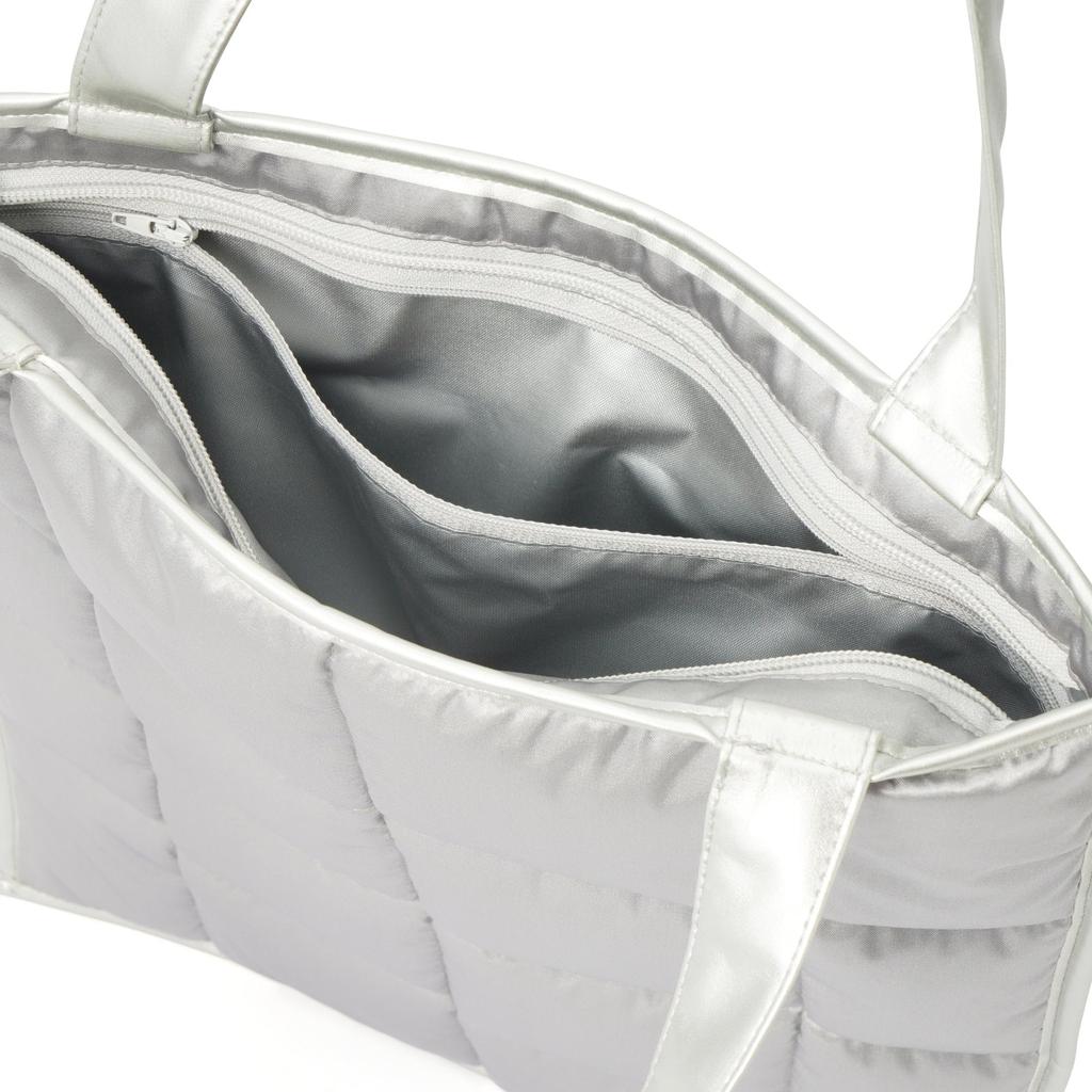 Francfranc Silver Quilted PC Tote Bag for 13-16 Inch Computers