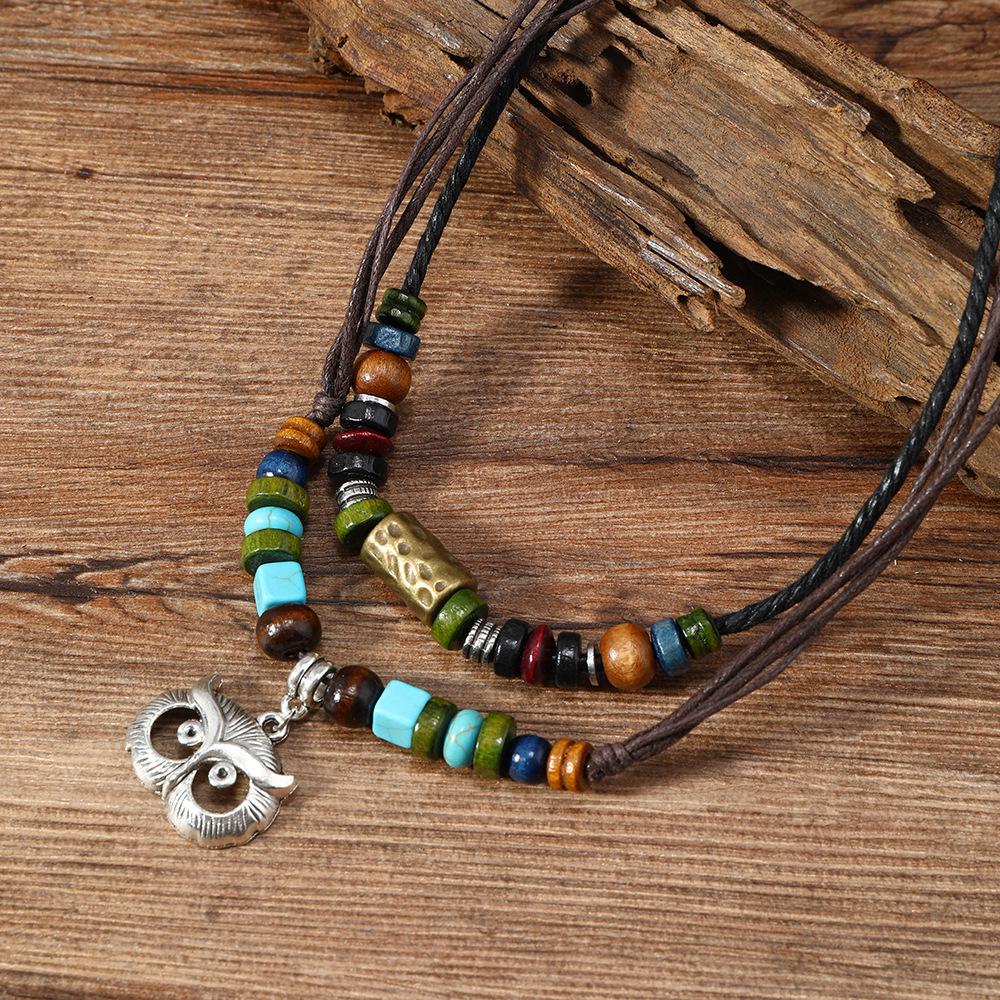 Turquoise Ethnic Summer Collarbone Necklace - Retro Style Women s Jewelry