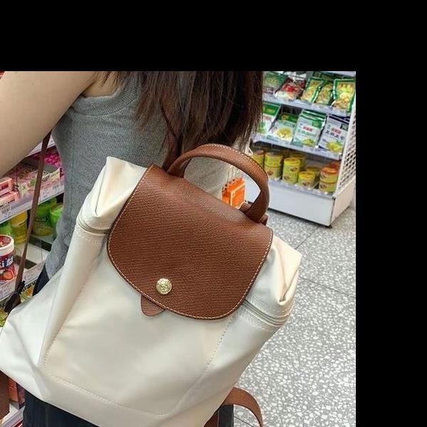 

Нейлоновий рюкзак Longxiang з вишивкою кінь водонепроникний складаний спортивний рюкзак для відпочинку, подорожей, легкий шкільний жіночий рюкзак білий