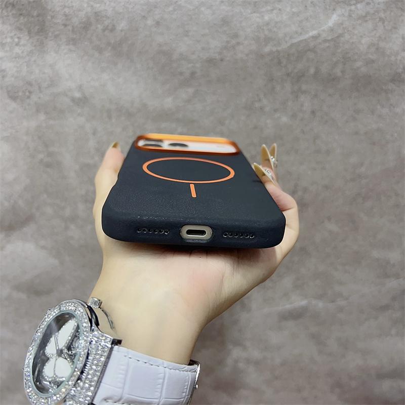 Luxury for MagSafe Elephant Texture Case for iPhone 17 Air 16 15 Pro Max Magnetic Wireless Charging Alloy Lens Shockproof Cover