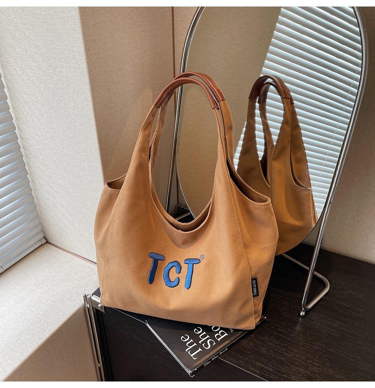 

Canvas bag women s large-capacity new summer versatile casual simple shoulder shopping bag college student bag