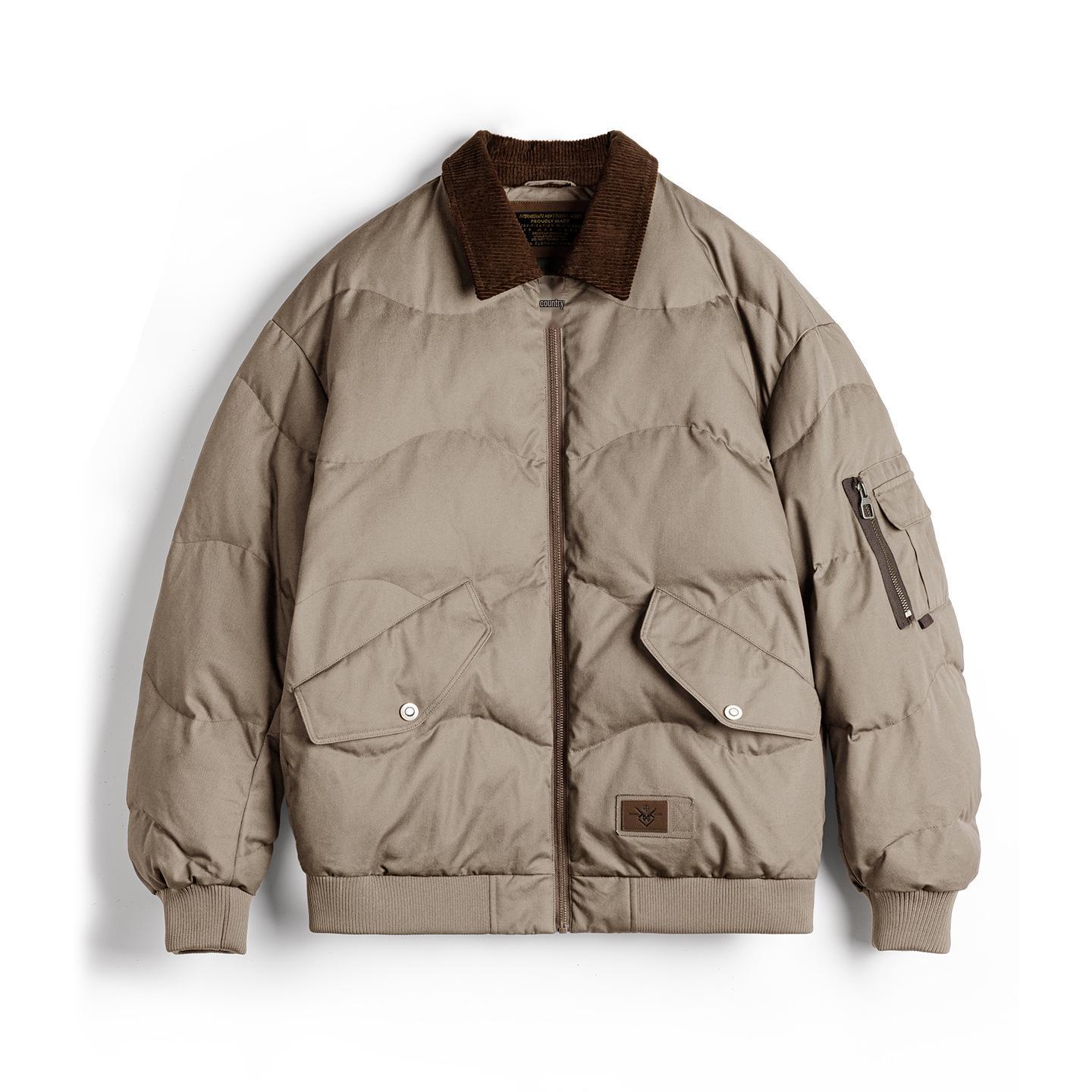 Мужская ретро короткая хлопковая куртка-бомбер CWU45P - Теплая зимняя верхняя одежда 3XL