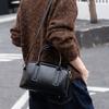 NEW Women's Chic Genuine Leather Bowling Bag Luxury Designer Handbag Soft Waxed Cowhide Ladies Crossbody shoulder Bag