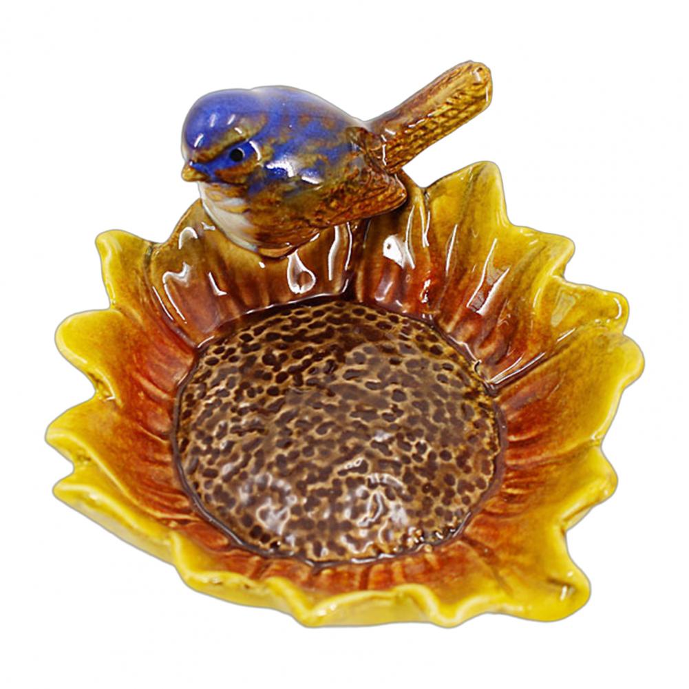 

Hand-Painted Ceramic Tray with Bird Fish Owl Design Multi-Functional Jewelry Dish Soap Storage Holder Unique Decorative Tray жёлтый