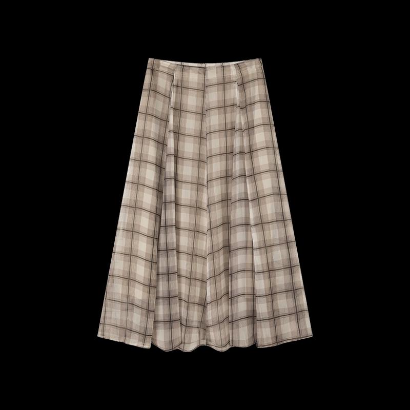 Women's Plaid High-Waist A-Line Skirt
