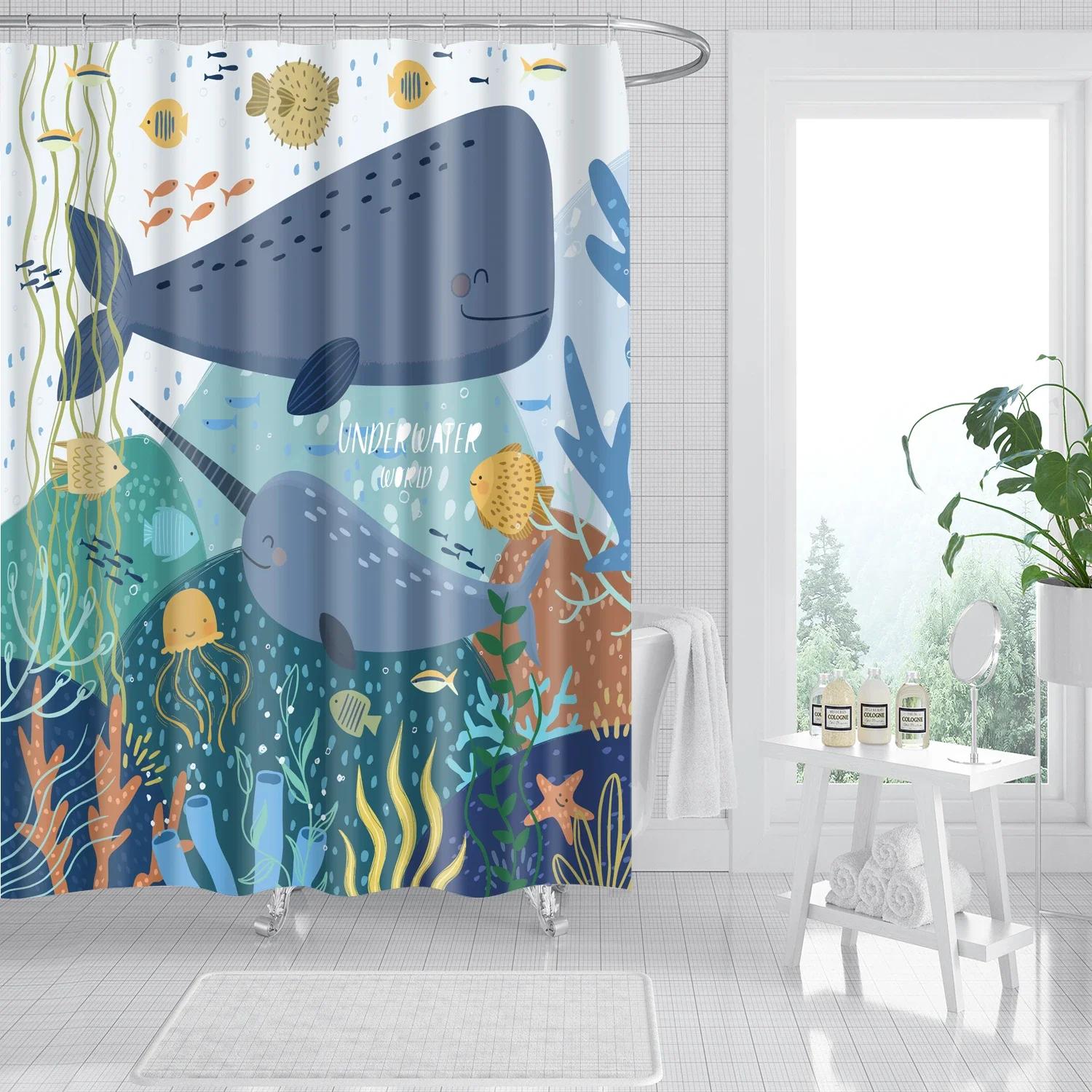 

Elephant Dog Bear Leopard Bath Curtains Waterproof Fabric Shower Curtains Africa Animals Printed Bathroom Curtains Home Decor 90X180CM