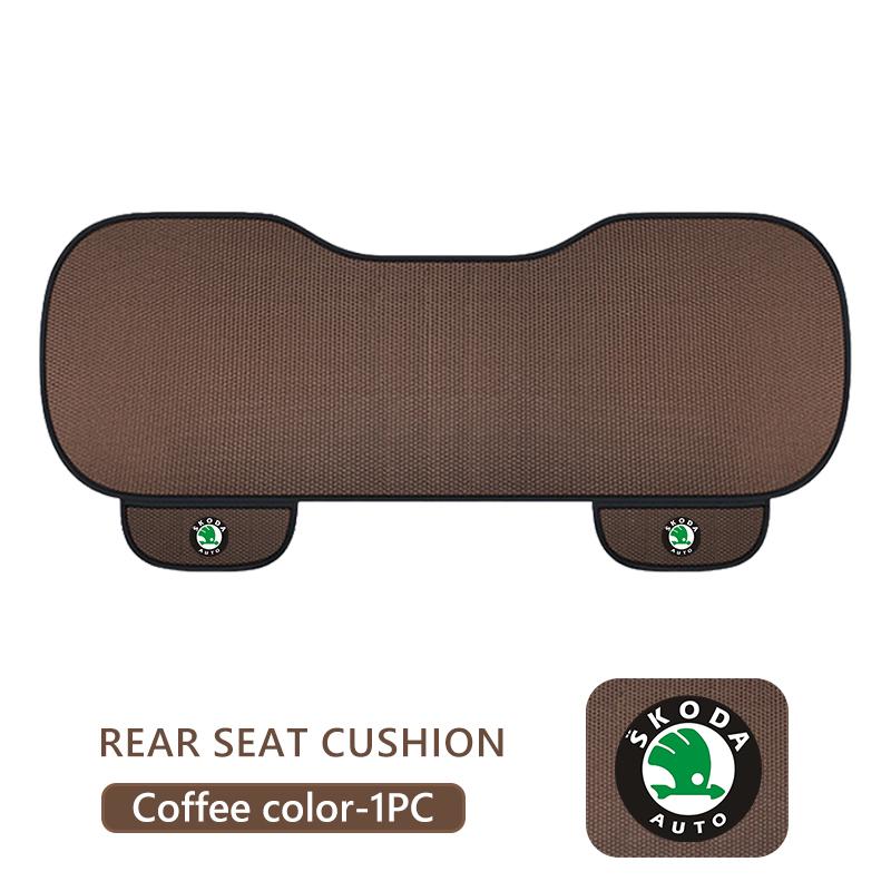 AES1 For Skoda Breathable Car Seat Cover Ice Silk Summer Car Seat Cushion Protector Kodiaq Fabia Kamiq Karoq Octavia 2 3 Rapid Scala