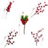 Party Decor Home Wedding Artificial Pine Cone Bubble Flower Branch Red Berry Bouquet