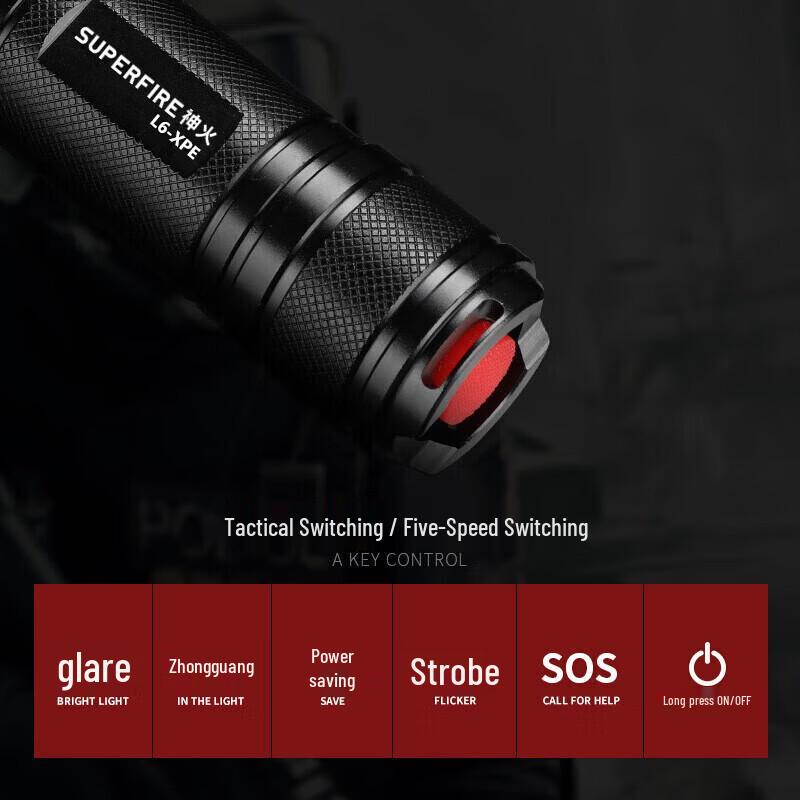 SupFire L6-XPE Rechargeable LED Flashlight