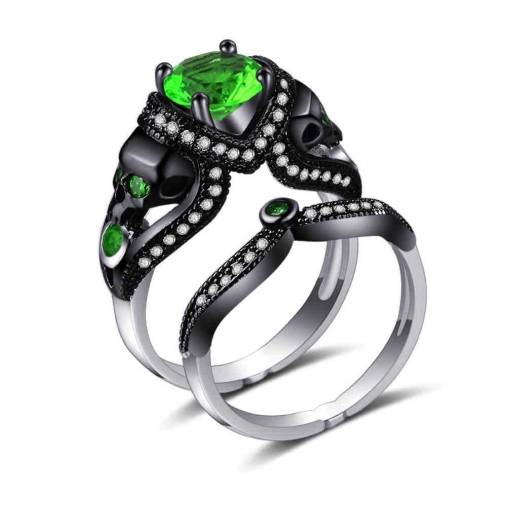 

Black Color Skull Women Zircon Punk Rings Women Engagement Ring Jewelry Ring Set Engagement Jewelry 5