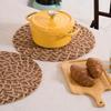 Round Boho Placemat Handwoven Heat Insulation Placemat Rustic Table Protector Mat for Home Farmhouse Weddings Baby Showers
