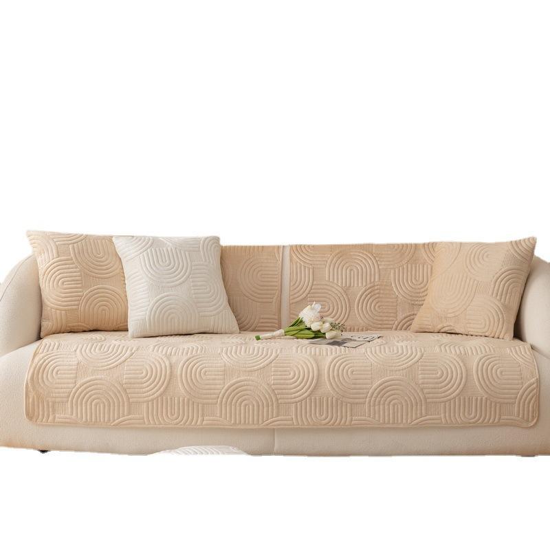 Sofakissen Plüsch Stickerei Verdickung Sofakissen Modern Minimalist Winter Warm Sofa Schonbezug Bezug Stoff