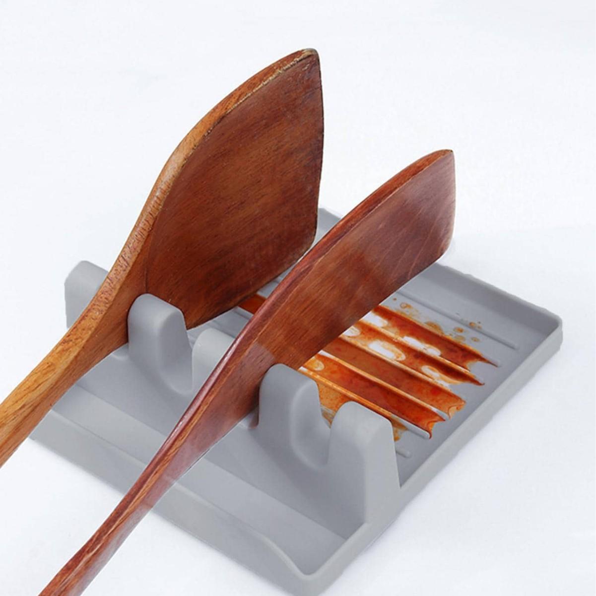 

Многофункциональный держатель для кухонных принадлежностей, подставка для крышек кастрюль, подставка для ложек, органайзер для столешницы, прочный пластик