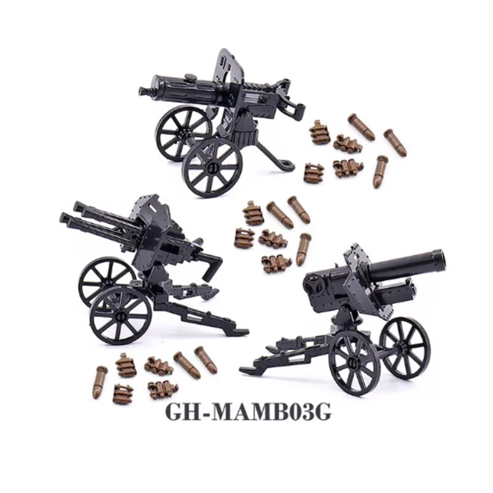 WWII Building Blocks Military Weapons Police Soldier Figure Accessories Model Brick Gun Cannon Launcher Bunker Outpost Toy X017