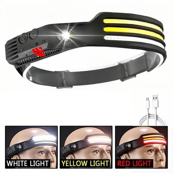 Motion Sensor LED Headlamp High Brightness Multiple Lighting Modes Waterproof USB Rechargeable Headlight LED Torch