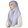 Breathable Eid Al-Fitr Long Floral Turban Adjustable Ethnic Style Printed Arab Lady Headscarf Elastic Long Hijab Head Wrap Daily