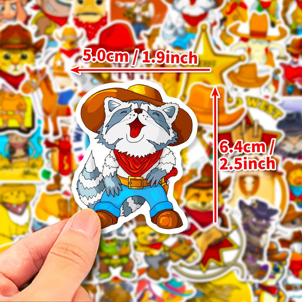 50 Cartoon Western Series Stickers New Car Mobile School Bag