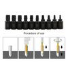 10 Pcs Damaged Broken Screw Extractor Easy Out Stripped Screw Remover Hexagon Head Bit Socket Wrench Bolt Remover Tool
