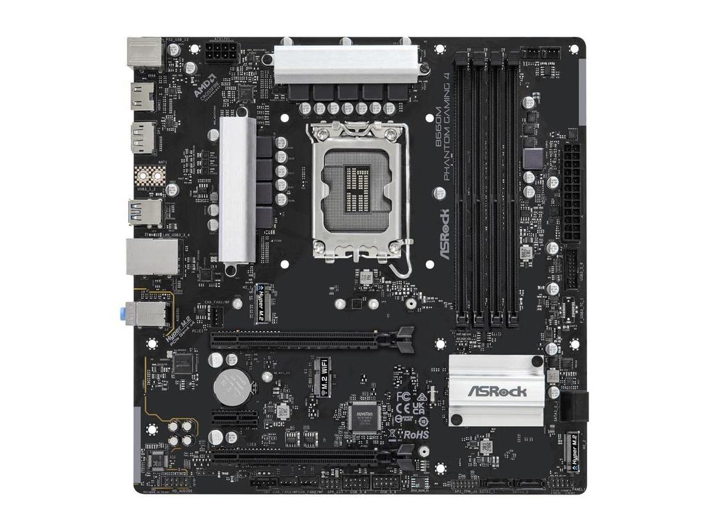 ASRock B660M PHANTOM GAMING Intel Micro-ATX 4-Sockel LGA1700/ B660/ DDR4/ SATA3&USB3.2/ M.2 Motherboard.