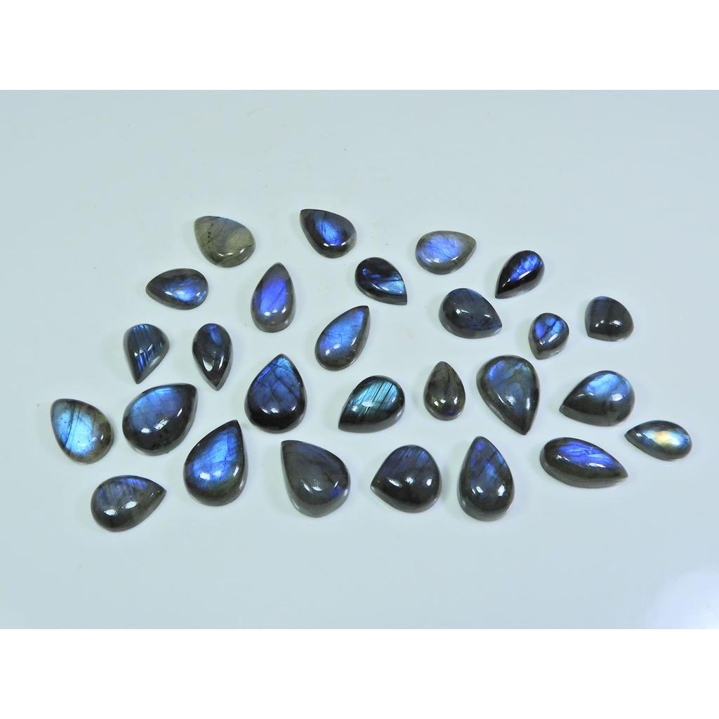 7X9-12X15MM Natural Blue Labradorite Pear Cabochon Loose Gemstone 27Pcs Lot SY-329