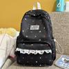 Schoolbag1011 Korean design sense lace student schoolbag cute polka dot versatile backpack new student lightweight backpack