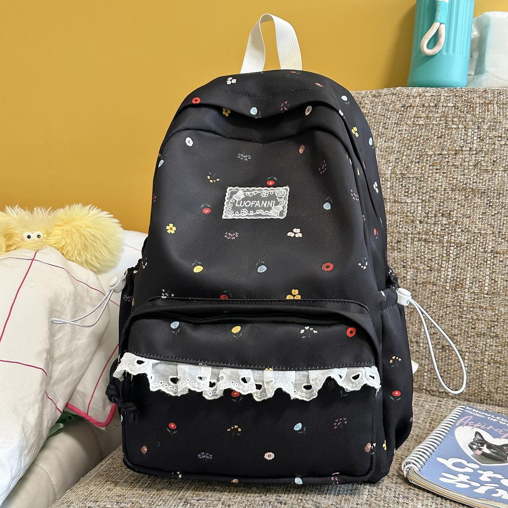 Schoolbag1011 Korean design sense lace student schoolbag cute polka dot versatile backpack new student lightweight backpack