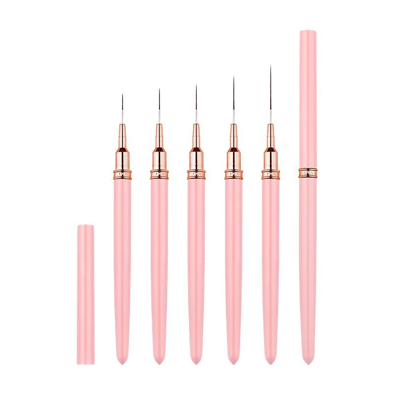 5pcs Nail Art Liner Brush Set UV Gel Nail Brushes Kits French Stripe Line Painting Drawing Flower Pen Professional Manicure Tool