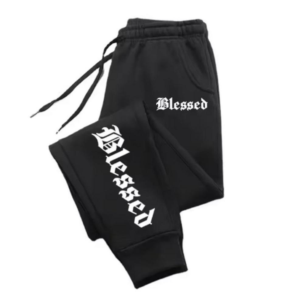Letter of Blessing Printed Men s and Women s Activewear Leggings Sportswear Men s Drawstring Pants Jogging Sweatpants S
