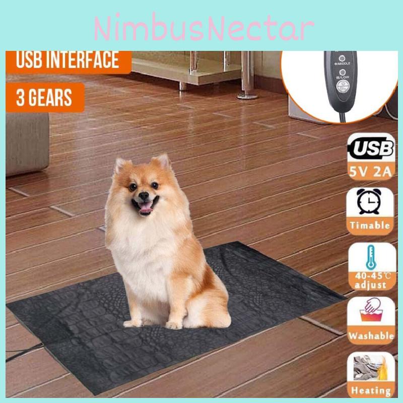 Electric Heating Pet Dog Cat Bed Warmer 3 Mode Waterproof Carpet Blanket Usb Bed