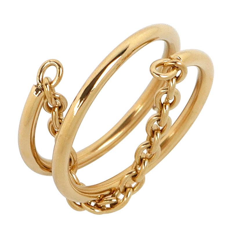 Double-layer Small Chain Ring, Titanium Steel Vacuum Plating Ring, High-end Niche Accessories for Women
