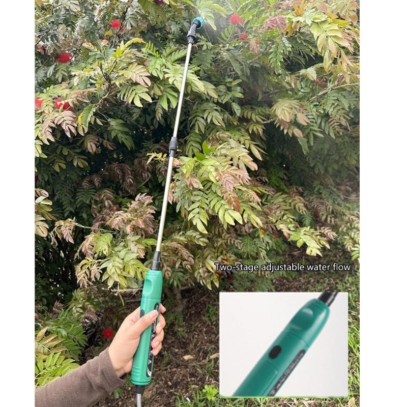 Bärbar elektrisk spruta för växtträdgård 6L 2000mAh batteri Utdragbar förlängningsstav med bekväm axelrem