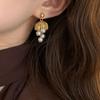 French Style Pearl Drop Earrings Chic Elegant Earrings Simple Bell Grape Shape Earrings  Gift