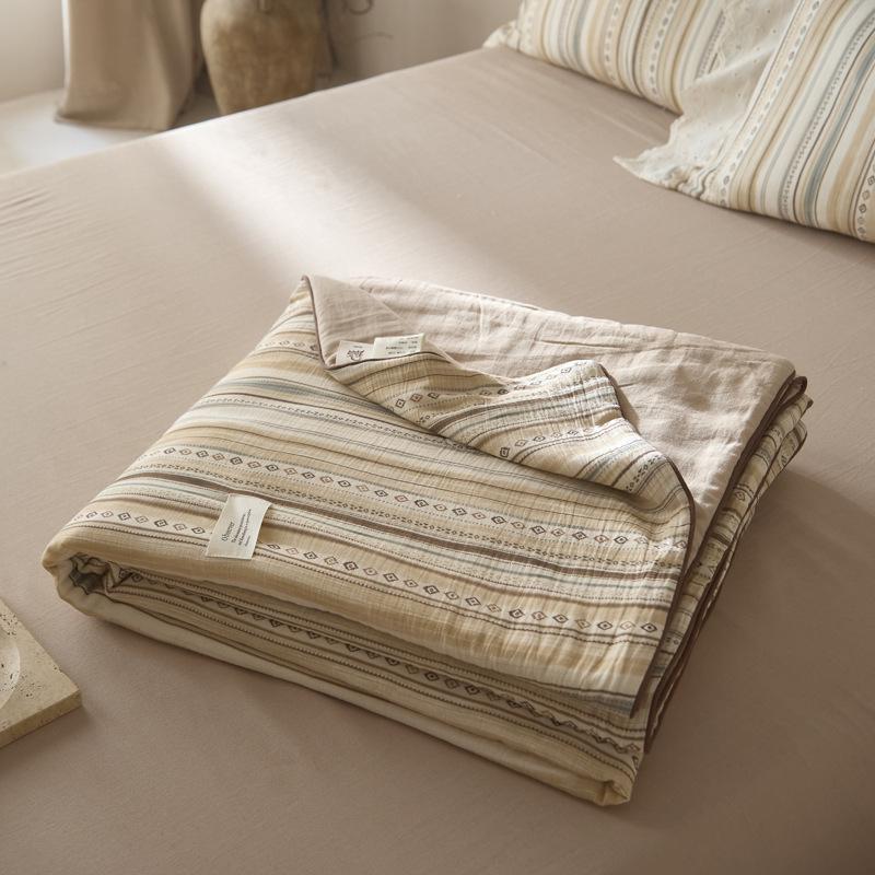 2026 Spring/Summer French Chic Cotton Linen Cooling Quilt for Dorms and Homes