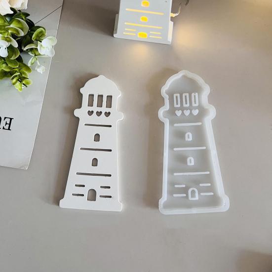 Silicone Lighthouse Mold Resin Plaster Candle Making Mold Summer Beach Theme Handmade Artwork Mold Flexible DIY Craft Tools