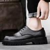 Fashion Brand Leather Platform Men's Shoes Fashion Round Toe Casual Quality Thick Sole British Style Formal Oxford Business Dress Shoes
