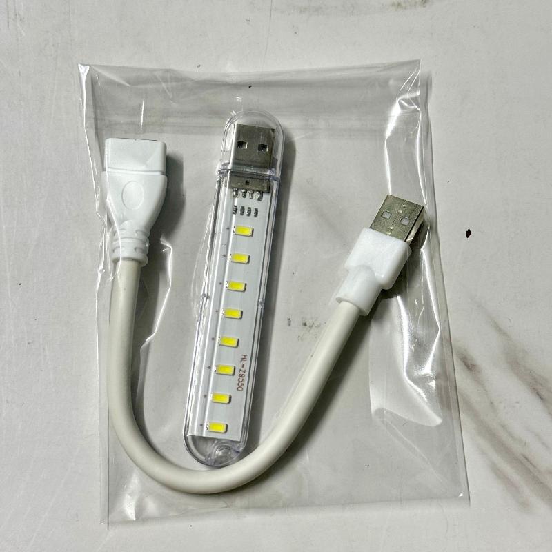 Mini Usb Led Night Light 8Leds Book Lamp Extension Pole Plug Adapter For Reading Notebook Power Bank Type-C And Usb Interfaces