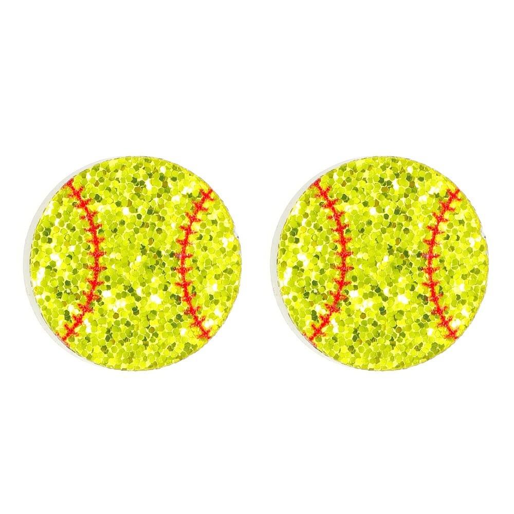 Basketball Football Acrylic Ball Ear Studs Acrylic Ear Jewelry Athletes Sports Fans Tennis