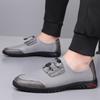 Men's business casual shoes summer breathable mesh hollow thin men's shoes elastic band wear a foot lazy shoes