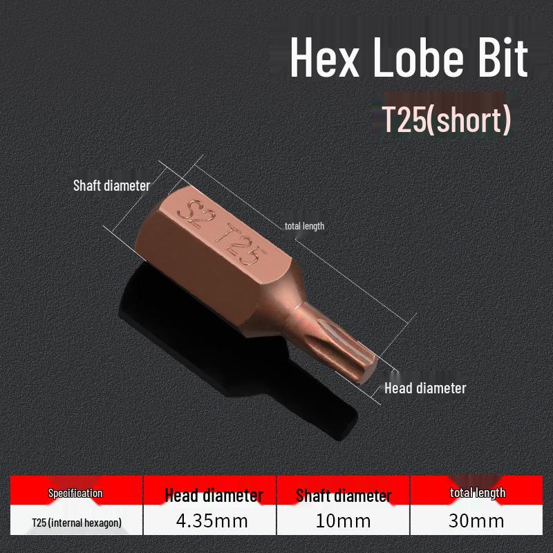 Hexagonal T30 Internal 6-Spline, 12-Point Star Key Socket M10 Tool, T40 Auto Repair.