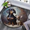 Dogs Round Area Rug,Carpet Rug for Living Room Bedroom Sofa Playroom Decor,Non-slip Floor Mat