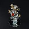 Fourcart Cute Handmade Glass Craft with Natural Stone Rising Dragon (Red Agate)