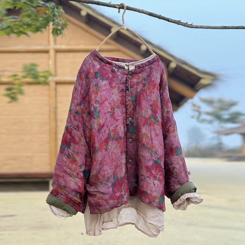 

Johnature Женские зимние винтажные женские пальто с круглым вырезом и длинным рукавом в китайском стиле One Size