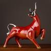 Resin Simulation Animal Statue Modern Figurines Red and Black Bull Sculpture Living Room Bookcase Crafts Accessories Home Decor