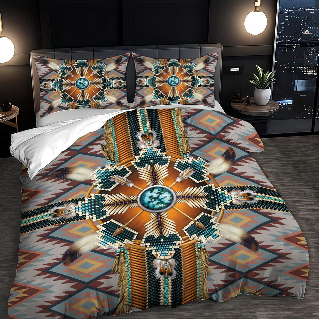 3Pcs Geometric Persian Pattern Bedding Set 3D Print Coreless Comfortable Duvet Cover Set Bedrooms Decor Multiple Sizes