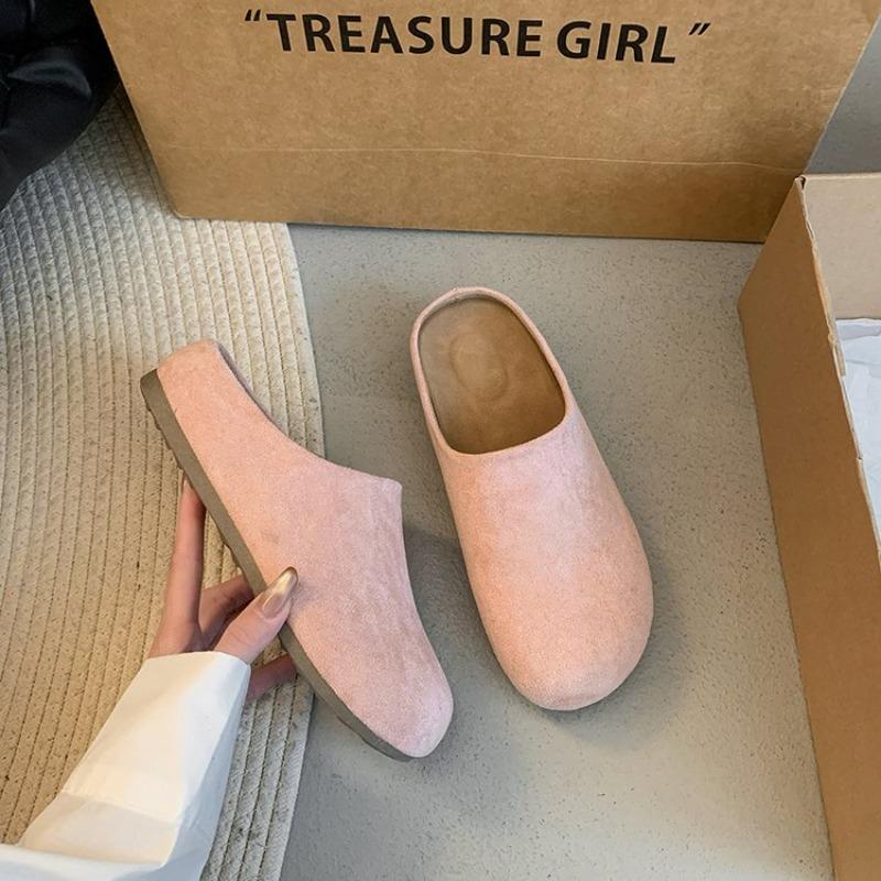 Fashion Flats Mules Shoes Women Suede Slingback Slippers Fashion Sandals New Outdoor Beach Dress Slides Casual Cozy Female Zapatillas