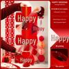 Red Xi Character Lanterns: Wedding Photo Props & Room Decorations